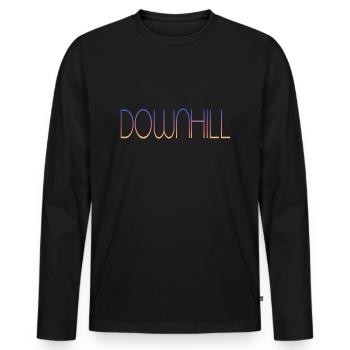 Downhill - Männer Premium Bio Langarmshirt - Schwarz - Vorne - Nico (187cm)