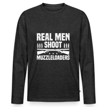 Muzzleloader | Gewehr Waffen Schießsport Geschenke - Männer Premium Bio Langarmshirt - Anthrazit meliert - Vorne - Nico (187cm)