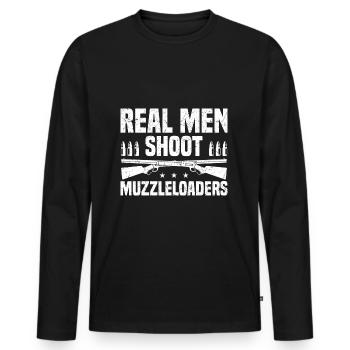 Muzzleloader | Gewehr Waffen Schießsport Geschenke - Männer Premium Bio Langarmshirt - Schwarz - Vorne - Nico (187cm)