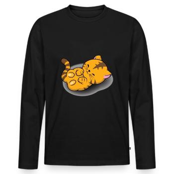 Kitten Cute - Men's Premium Organic Long Sleeve Shirt - black - Front - Nico (187cm)