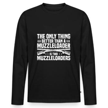 Muzzle Loader | Schießverein Gewehr Waffe Geschenk - Männer Premium Bio Langarmshirt - Schwarz - Vorne - Nico (187cm)