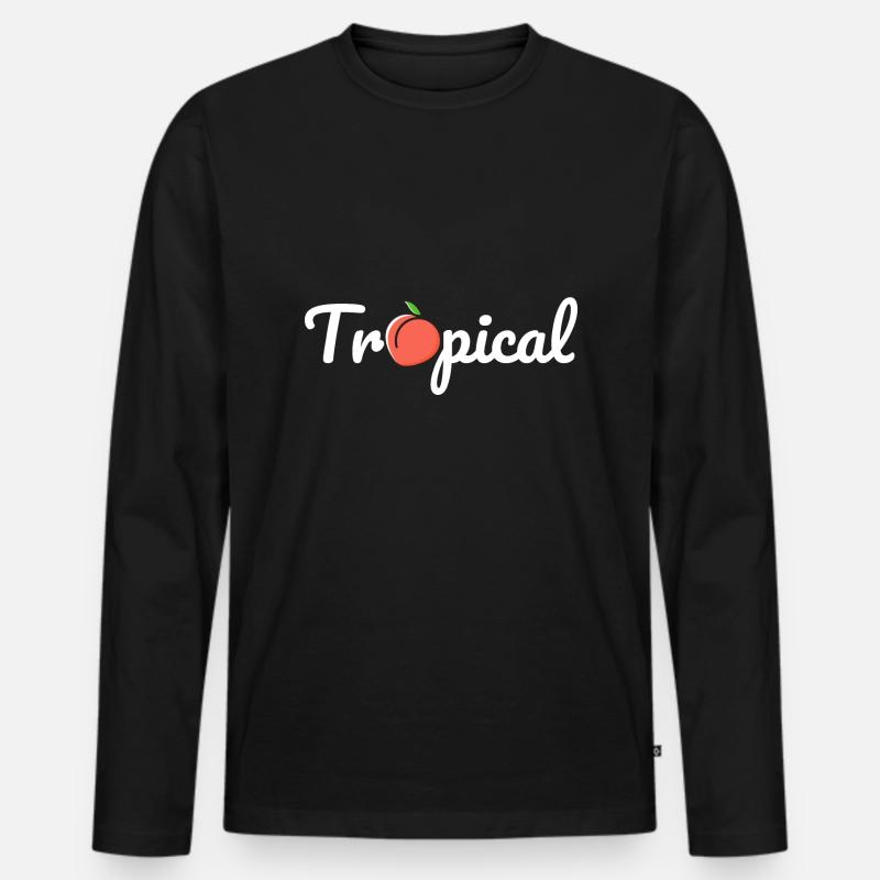 Pfirsich Liebe - Männer Premium Bio Langarmshirt - Schwarz