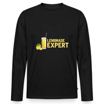 Limonade Limonade Limonade Limonade Stand Design - T-shirt manches longues Premium bio Homme - noir - Devant - Nico (187cm)