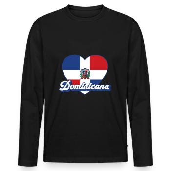 Dominican Republic - Men's Premium Organic Long Sleeve Shirt - black - Front - Nico (187cm)