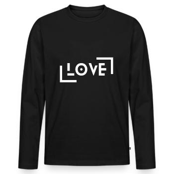Amour - T-shirt manches longues Premium bio Homme - noir - Devant - Nico (187cm)