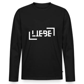 Amour - T-shirt manches longues Premium bio Homme - noir - Devant - Nico (187cm)