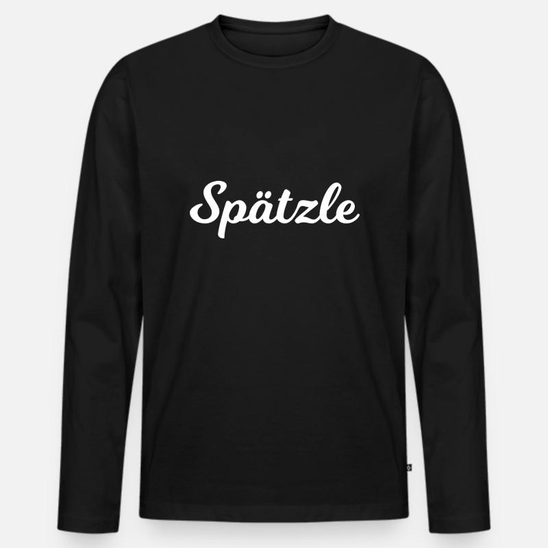Spätzle - Männer Premium Bio Langarmshirt - Schwarz