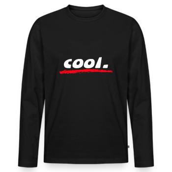 cool coole cooler - Männer Premium Bio Langarmshirt - Schwarz - Vorne - Nico (187cm)