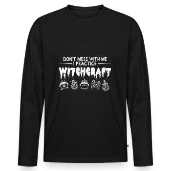 Sorcières - T-shirt manches longues Premium bio Homme - noir - Devant - Nico (187cm)