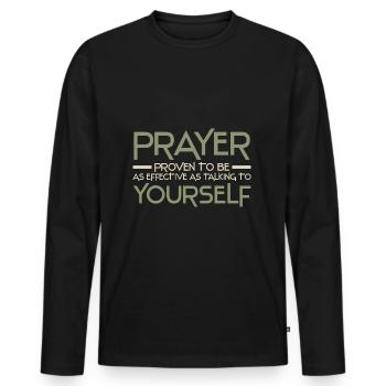 Anti Religion - Men's Premium Organic Long Sleeve Shirt - black - Front - Nico (187cm)