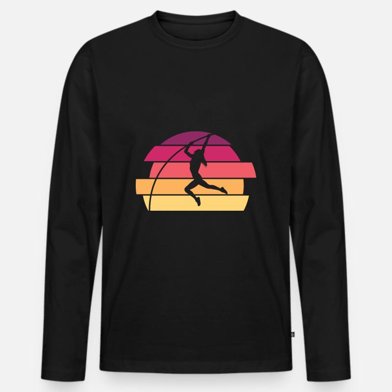 Stabhochspringer - Männer Premium Bio Langarmshirt - Schwarz