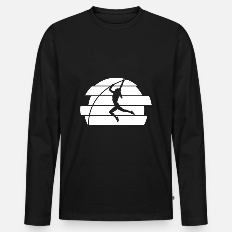 Stabhochspringen | Stabhochsprung Sport Geschenke - Männer Premium Bio Langarmshirt - Schwarz