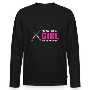 Duck hunting duck hunting hunter duck duck hunter design - Men's Premium Organic Long Sleeve Shirt - black - Front - Nico (187cm)