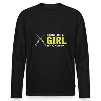 Funny Duck Hunting Design Hunters Hunting Ducks Design - Men's Premium Organic Long Sleeve Shirt - black - Front - Nico (187cm)