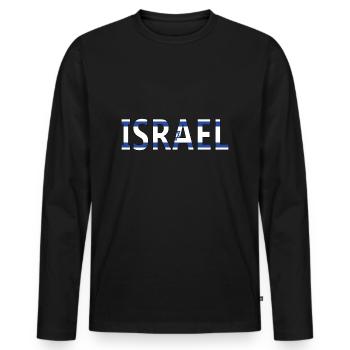 Solidarity Israel - Stand with israel - Support - Men's Premium Organic Long Sleeve Shirt - black - Front - Nico (187cm)