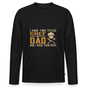 Cuire - T-shirt manches longues Premium bio Homme - noir - Devant - Nico (187cm)