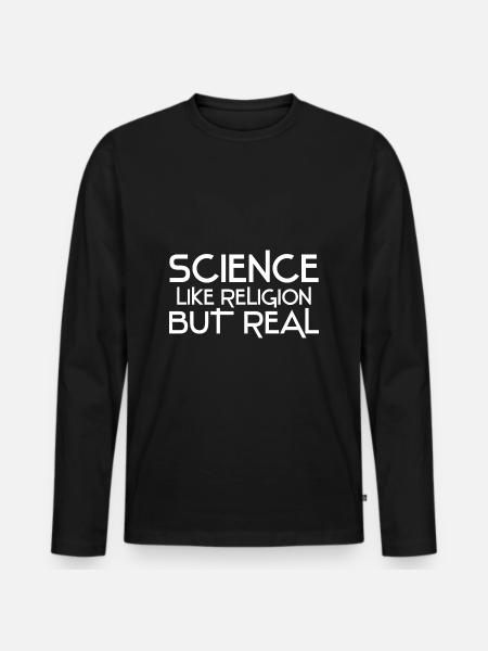Atheismus Wissenschaft - Männer Premium Bio Langarmshirt - Schwarz