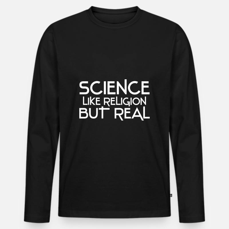 Atheismus Wissenschaft - Männer Premium Bio Langarmshirt - Schwarz