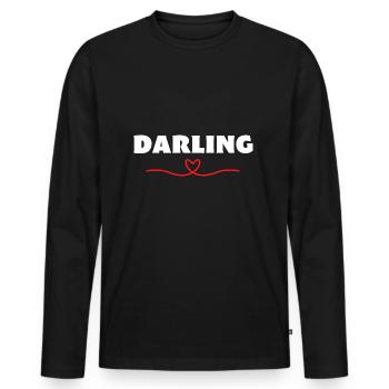 Darling Be Me Valentine - Männer Premium Bio Langarmshirt - Schwarz - Vorne - Nico (187cm)