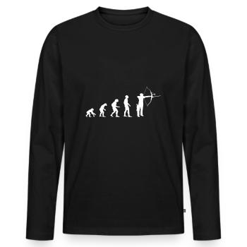 Evolutions Shirt Archer Archery - Men's Premium Organic Long Sleeve Shirt - black - Front - Nico (187cm)