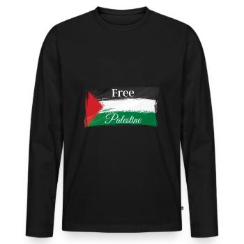 Free Palestine Palestine Peace Freedom - Men's Premium Organic Long Sleeve Shirt - black - Front - Nico (187cm)