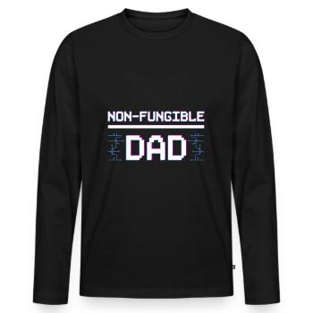 Jeton papa non fongible NFTs Crypto Art Père - T-shirt manches longues Premium bio Homme - noir - Devant - Nico (187cm)