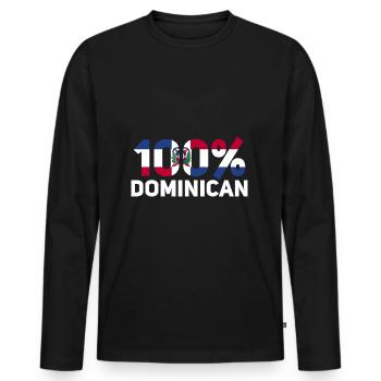 République dominicaine - T-shirt manches longues Premium bio Homme - noir - Devant - Nico (187cm)