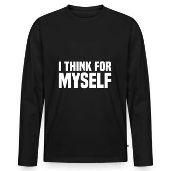 Atheismus Skeptiker Atheisten Atheist Wissenschaft - Männer Premium Bio Langarmshirt - Schwarz - Vorne - Nico (187cm)