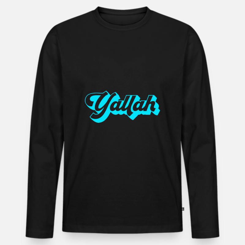 Yallah - Männer Premium Bio Langarmshirt - Schwarz