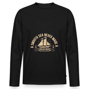 VOILE VOILE VOILE - T-shirt manches longues Premium bio Homme - noir - Devant - Nico (187cm)
