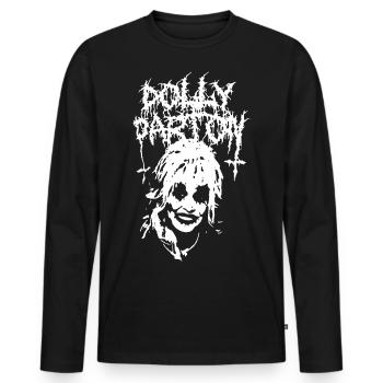 Schwarze Metall-Grafik - Männer Premium Bio Langarmshirt - Schwarz - Vorne - Nico (187cm)