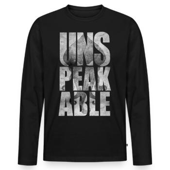 Unaussprechliches Original T-Shirt 03 - Männer Premium Bio Langarmshirt - Schwarz - Vorne - Nico (187cm)