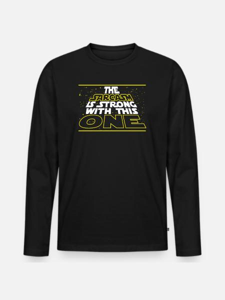 Nerdy The Sarcasm Is Strong With This One 2 - Mannen Premium Bio shirt met lange mouwen - zwart