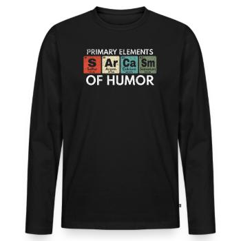 Éléments primaires de l'idée de cadeau ringard de sarcasme d'humour - T-shirt manches longues Premium bio Homme - noir - Devant - Nico (187cm)