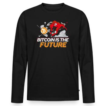 Bitcoin Is The Future Bitcoin Trader Bitcoin Gift - Men's Premium Organic Long Sleeve Shirt - black - Front - Nico (187cm)