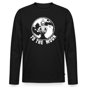Bitcoin zum Mond Bitcoin Rakete Bitcoin Geschenk - Männer Premium Bio Langarmshirt - Schwarz - Vorne - Nico (187cm)