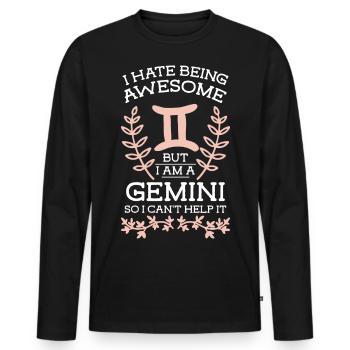 Tierkreiszeichen Mai Geburtsdatum - Männer Premium Bio Langarmshirt - Schwarz - Vorne - Nico (187cm)