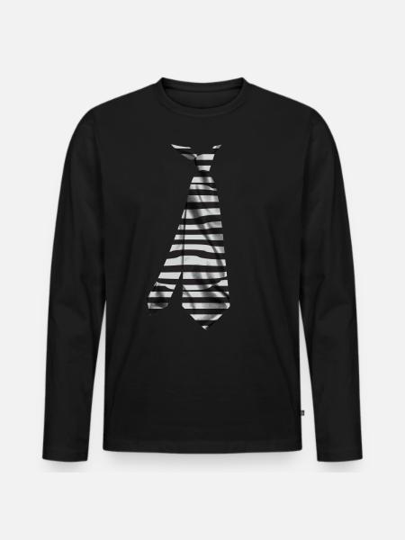 Krawatte corbata stropdas solmio - Männer Premium Bio Langarmshirt - Schwarz