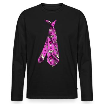 Cravate Krawatte Cravate - T-shirt manches longues Premium bio Homme - noir - Devant - Nico (187cm)