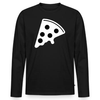 Pizza Gift Idea Pizza Slice - Men's Premium Organic Long Sleeve Shirt - black - Front - Nico (187cm)