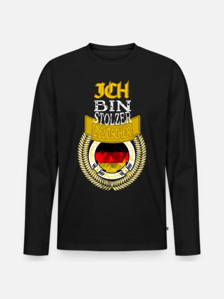 Stolzer deutscher schwarz rot gold Patriotismus - Männer Premium Bio Langarmshirt - Schwarz