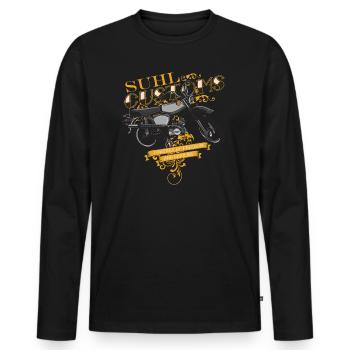 Simme drive Schwalbe Simson KR50 KR51 S50 S51 - T-shirt manches longues Premium bio Homme - noir - Devant - Nico (187cm)