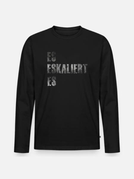 ES Eskaliert Eh - Männer Premium Bio Langarmshirt - Schwarz