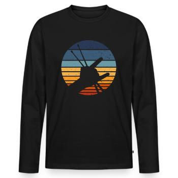 Tambour rétro Drumstick Drummer - T-shirt manches longues Premium bio Homme - noir - Devant - Nico (187cm)