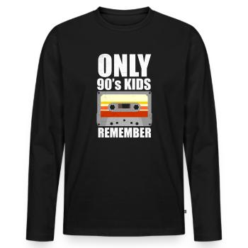 90s kids retro - Men's Premium Organic Long Sleeve Shirt - black - Front - Nico (187cm)