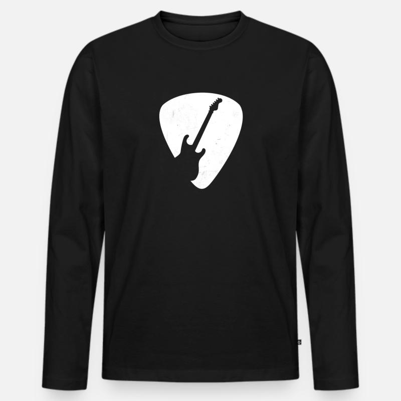 Gitarre Gitarren E-Gitarre - Männer Premium Bio Langarmshirt - Schwarz