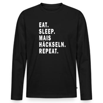 Mais Häckseln Ernte Design für Landwirte - Männer Premium Bio Langarmshirt - Schwarz - Vorne - Nico (187cm)