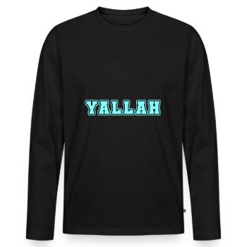 Arabic gifts | Mashallah Yallah Arab Iraq - Men's Premium Organic Long Sleeve Shirt - black - Front - Nico (187cm)