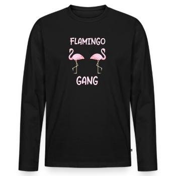 Flamingo gear as a gift Flamingos flamingo - Men's Premium Organic Long Sleeve Shirt - black - Front - Nico (187cm)