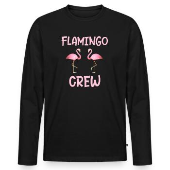 Flamingo crew as a gift Flamingos party - Men's Premium Organic Long Sleeve Shirt - black - Front - Nico (187cm)